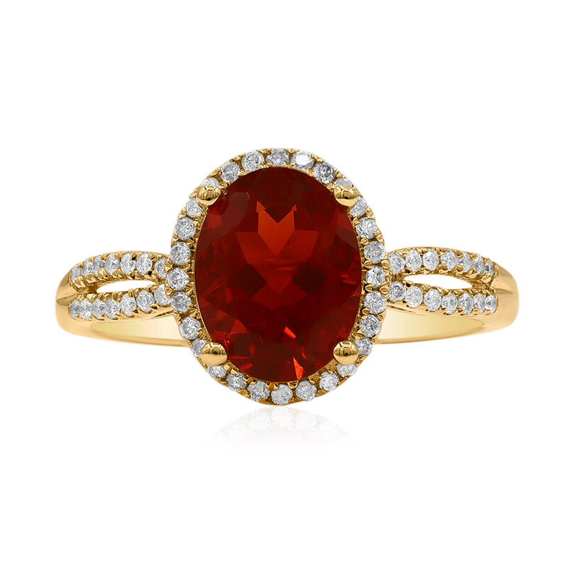 Gouden ring met een Mexicaanse vuur opaal (CIRARI)-1898UC | Juwelo sieraden