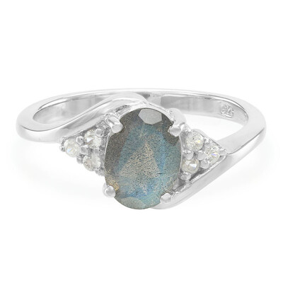 Zilveren ring met een labradoriet