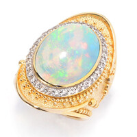 Zilveren ring met een AAA Welo-opaal (Dallas Prince Designs)