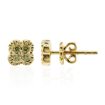 Gouden oorbellen met gele VS1 diamanten (Annette)