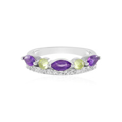 Zilveren ring met amethisten