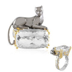 Zilveren ring met een witte kwarts (Gems en Vogue)