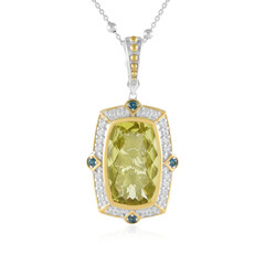 Zilveren halsketting met een Ouro Verde kwarts (Dallas Prince Designs)