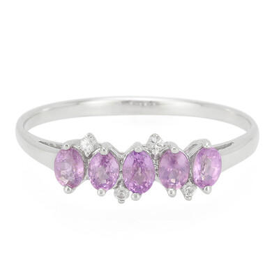 Zilveren ring met Onverhitte Purper Saffieren