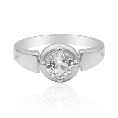 Zilveren ring met een witte topaas