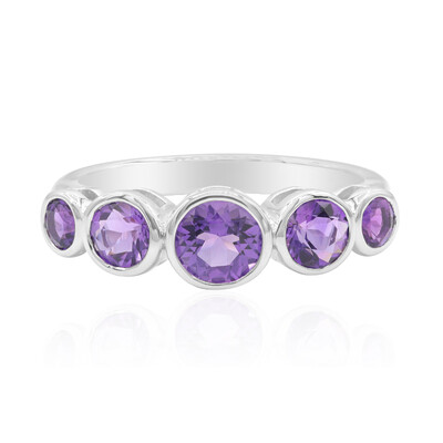 Zilveren ring met een Boliviaanse amethist
