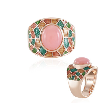 Zilveren ring met een roze opaal