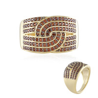 Zilveren ring met Champagne Zirkonen