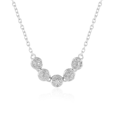 Zilveren halsketting met I2 (I) Diamanten