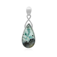 Zilveren hanger met een Gem silica (Bali Barong)