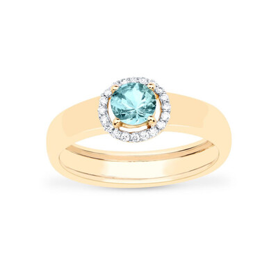 Gouden ring met een AAA aquamarijn