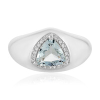 Zilveren ring met een aquamarijn