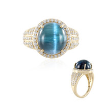 Gouden ring met een Kattenoog Indigoliet (AMAYANI)