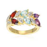 Zilveren ring met Mozambique granaten