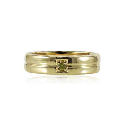 Zilveren ring met een I1 Gele DIamant
