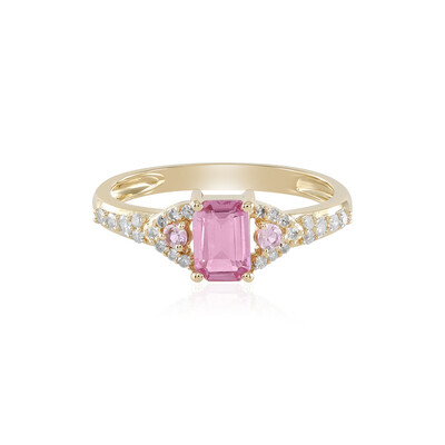 Gouden ring met een roze saffier