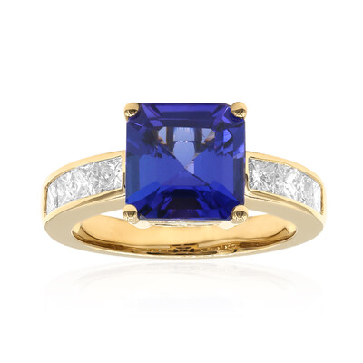 Gouden ring met een AAA tanzaniet (CIRARI)