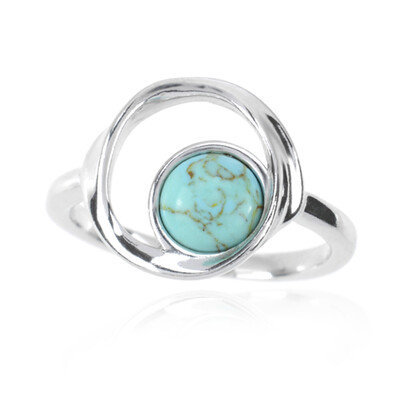Zilveren ring met een turkoois (dagen)