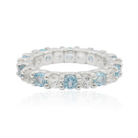 Zilveren ring met witte topaasstenen