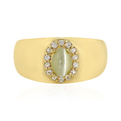 Zilveren ring met een kattenoog-chrysoberil