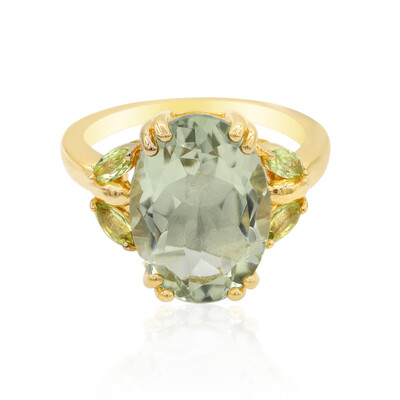 Zilveren ring met een groene amethist
