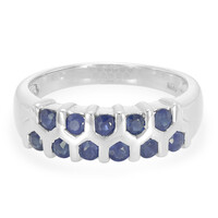 Zilveren ring met Laos saffieren