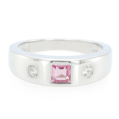 Zilveren ring met een Padparadscha saffier