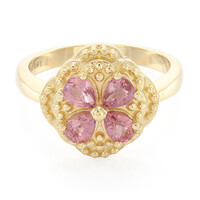 Gouden ring met Onverhitte Padparadscha Saffieren (AMAYANI)