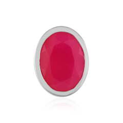 Zilveren hanger met een roze chalcedon