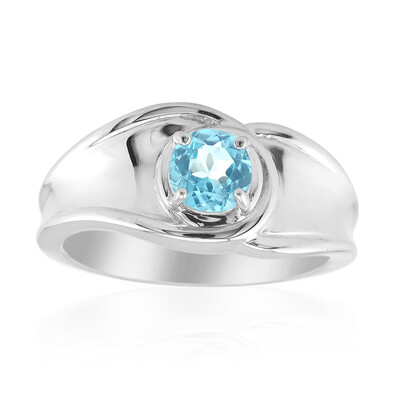 Zilveren ring met een Blauwe apatiet (Pallanova)