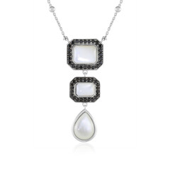 Zilveren halsketting met een parelmoer (Dallas Prince Designs)