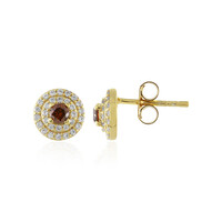 Zilveren oorbellen met I3 Cognac Diamanten