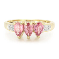 Gouden ring met Onverhitte Padparadscha Saffieren