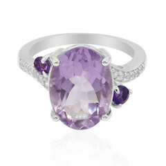 Zilveren ring met een Boliviaanse amethist