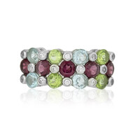 Zilveren ring met rhodolieten