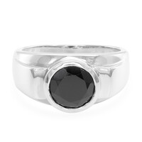 Zilveren herenring met een zwarte spinel