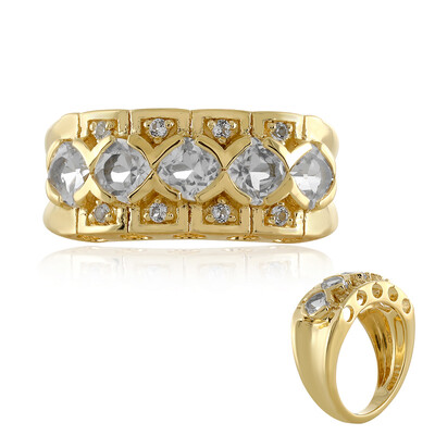 Zilveren ring met witte topaasstenen