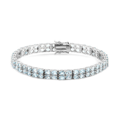 Zilveren armband met hemel-blauwe topaasstenen