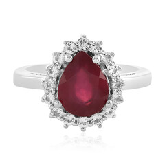 Zilveren ring met een Madagaskar Robijn