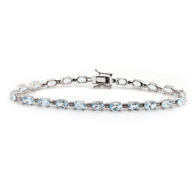 Zilveren armband met hemel-blauwe topaasstenen