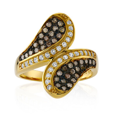 Zilveren ring met I2 Bruine Diamanten