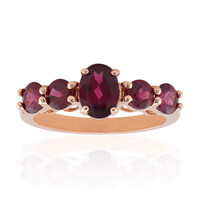 Zilveren ring met een rhodliet