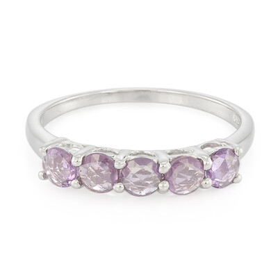Zilveren ring met Onverhitte Purper Saffieren