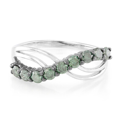 Zilveren ring met Fancy diamanten