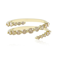Gouden ring met een VS1 champagne diamant