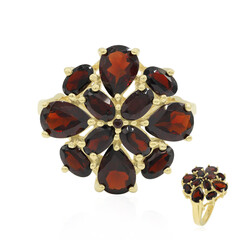 Zilveren ring met granaten