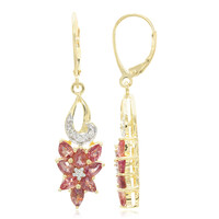 Gouden oorbellen met Onverhitte Padparadscha Saffieren (AMAYANI)