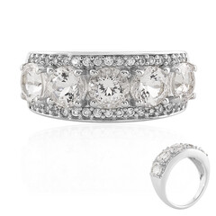 Zilveren ring met danburietkristallen