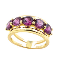 Gouden ring met magenta granaten (de Melo)