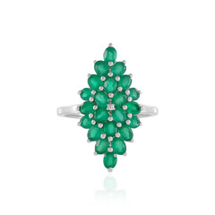 Zilveren ring met Groene onyxen